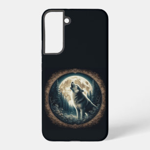 Klassieke,  wolf & moon samsung galaxy hoesje