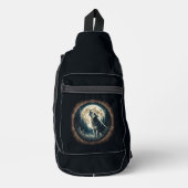 Klassieke,  wolf & moon sling bag (Voorkant)