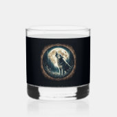 Klassieke, wolf & moon whisky glas (Achterkant)