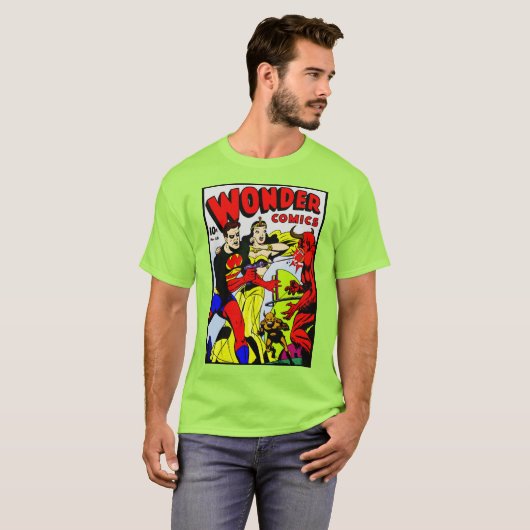 Klassieke Wonder Comics T-Shirt (Voorkant volledig)