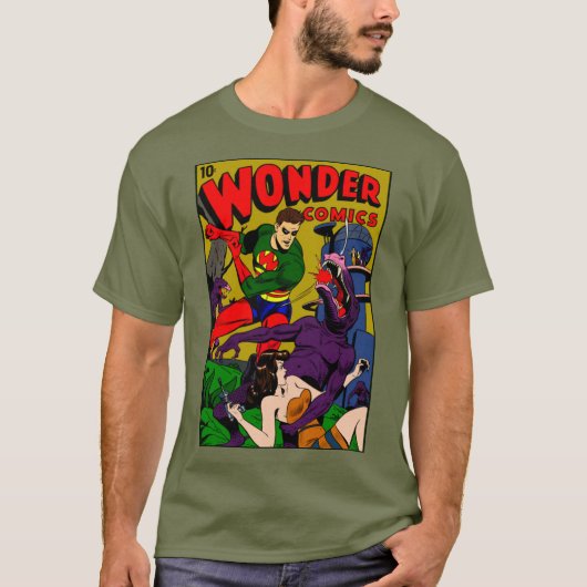 Klassieke Wonder Comics T-Shirt uit 1940 (Voorkant)