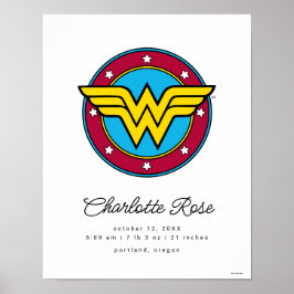 Klassieke Wonder Woman | Nieuwe babygeboortelastje Poster