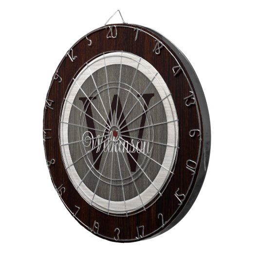 Klassieke Wood Hue Hickory and Cedar Dart Board Dartbord (Voorkant Rechts)