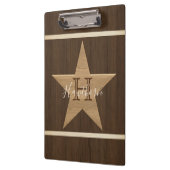 Klassieke Wood Star Dark Brown en Tan Klembord (Links)