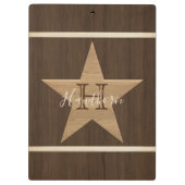 Klassieke Wood Star Dark Brown en Tan Klembord (Achterkant)