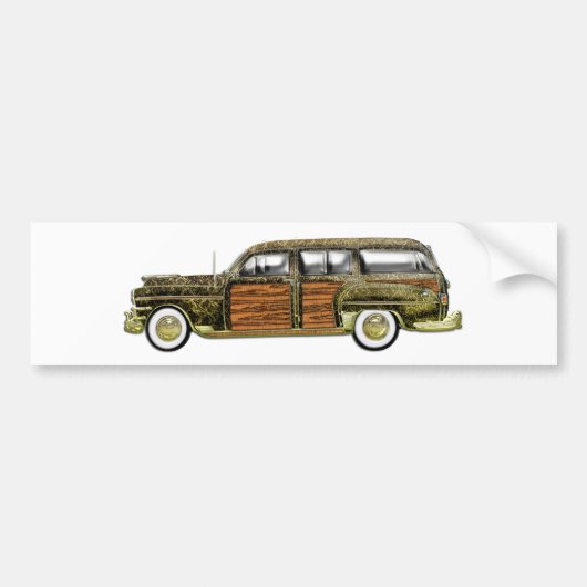 Klassieke Woody Station-wagon Bumpersticker (Voorkant)