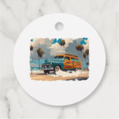 Klassieke Woody Wagon Bedankjes Labels (Achterkant)