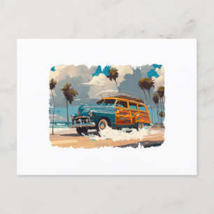 Klassieke Woody Wagon Briefkaart