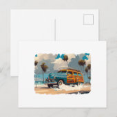 Klassieke Woody Wagon Briefkaart (Voorkant / Achterkant)