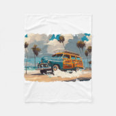 Klassieke Woody Wagon Fleece Deken (Voorkant)