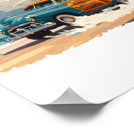 Klassieke Woody Wagon Poster (Hoek)