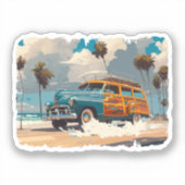 Klassieke Woody Wagon Sticker (Voorkant)