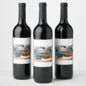 Klassieke Woody Wagon Wijn Etiket (Flessen)