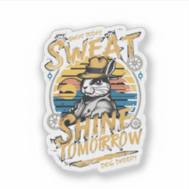 Klassieke Workout Motivatie Kunst met Konijn Sticker