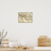 Klassieke World Eastern Hemisphere Map Poster (Keuken)