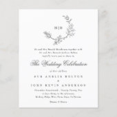 Klassieke Wreater Monogram Budget Wedding Invite (Voorkant)