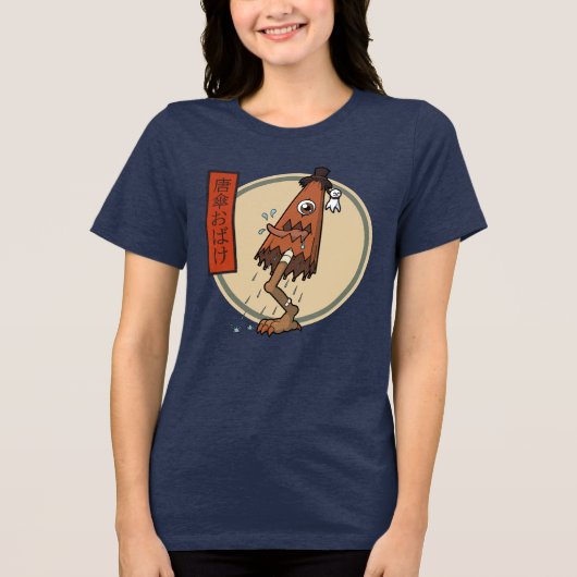 Klassieke Yokai Karakasa-obake - Japanse folklore Tri-Blend Shirt (Voorkant)