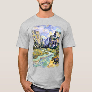Klassieke Yosemite El Capitan Bear Tunnel View Sch T-shirt