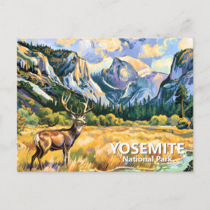 Klassieke Yosemite Half Dome Dier Herten Van Gogh Briefkaart