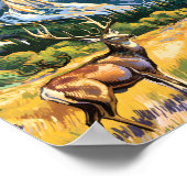 Klassieke Yosemite Half Dome Dier Herten Van Gogh Poster (Hoek)