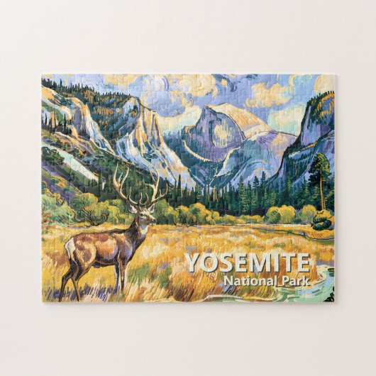 Klassieke Yosemite Half Dome herten schildering Legpuzzel (Horizontaal)