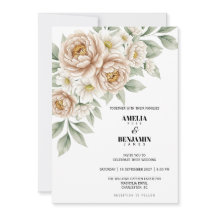 Klassieke Zachte Beige Bloemen Groene Huwelijk Dec