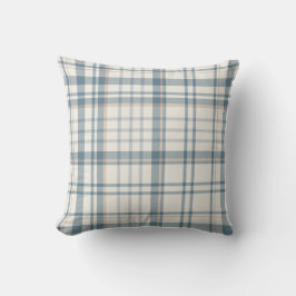 Klassieke zachte blauwe en beige ruit kussen