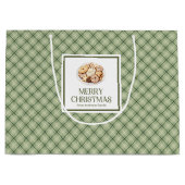 Klassieke zachte pastel kerst script cadeautas  (Voorkant)