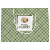 Klassieke zachte pastel kerst script cadeautas  (Achterkant)