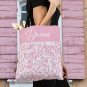 Klassieke zachte roze en witte stijlvolle Floral Tote Bag