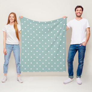Klassieke Zachte Saliegroen Witte Stippen Minimali Fleece Deken