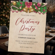 Klassieke Zakelijke Kerstfeest Uitnodiging