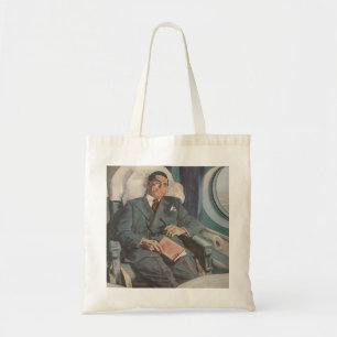 Klassieke Zakelijke Reis, Lezen in het Vliegtuig Tote Bag