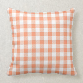 Klassieke zalm gingham patroon worp kussen