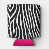 Klassieke zebra strepen helder roze monogram blikjeskoeler (Achterkant)