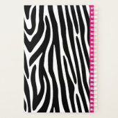 Klassieke zebra strepen helder roze monogram planner (Achterkant)