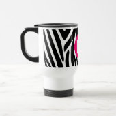 Klassieke zebra strepen helder roze monogram reisbeker (Links)