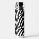 Klassieke zebra strepen helder roze monogram waterfles (Achterkant)