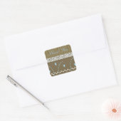 Klassieke zebraprint bedankt vierkante sticker (Envelop)
