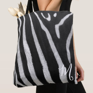 Klassieke zebraprint tas met monogram