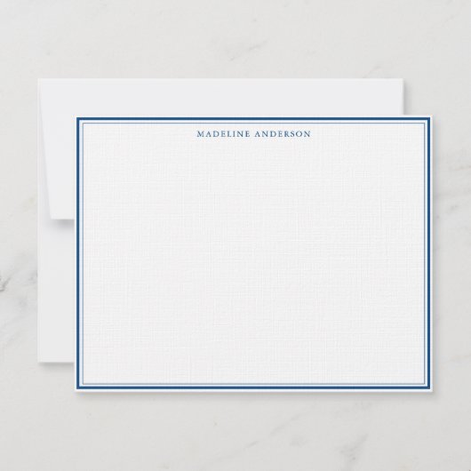 Klassieke zeemacht, blauwe dik en dunne grensnaam notitiekaartje (Voorkant)