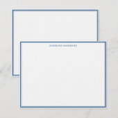 Klassieke zeemacht, blauwe dik en dunne grensnaam notitiekaartje (Voorkant / Achterkant)