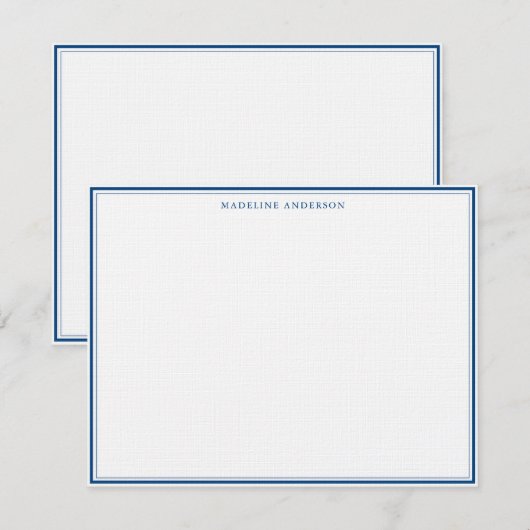 Klassieke zeemacht, blauwe dik en dunne grensnaam notitiekaartje (Voorkant / Achterkant)