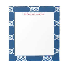 Klassieke zeemacht Nautical Knot Pattern Notitieblok