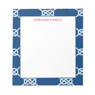 Klassieke zeemacht Nautical Knot Pattern Notitieblok