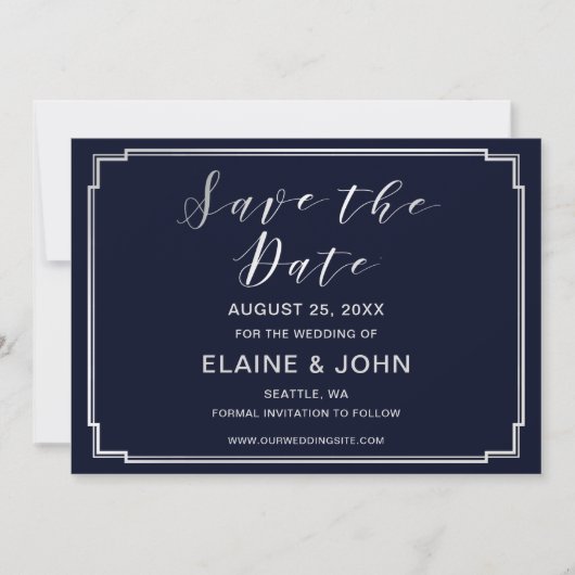 Klassieke zeemacht, zilveren bruiloft, behalve de save the date (Voorkant)