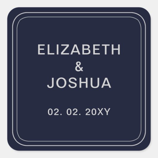 Klassieke zeemacht, zilverweddenschap vierkante sticker (Voorkant)