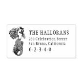 Klassieke Zeemeermin aangepaste familienaam retour Rubberstempel (Afrduk)