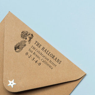 Klassieke Zeemeermin aangepaste familienaam retour Rubberstempel
