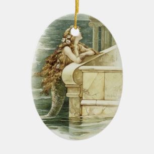 Klassieke zeemeermin keramisch ornament